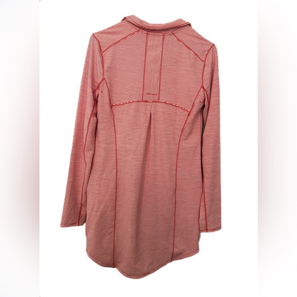 Duluth Trading Co Womens Pier Genius Full Zip Tunic Size X Small Orange Stripes - Picture 3 of 7